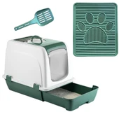 Orta Boy Çekmeceli Kapalı Kedi Tuvaleti Paspas ve Kürek Hediyeli thumbnail 9