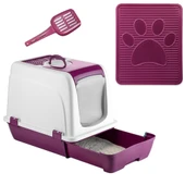 Orta Boy Çekmeceli Kapalı Kedi Tuvaleti Paspas ve Kürek Hediyeli thumbnail 11