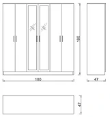 Kuzeylife Modena Aynalı Gardırop thumbnail 5