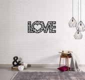 CajuArt Dekoratif Modern Siyah Büyük Ahşap Love Yazısı Tablo Aşk - 3