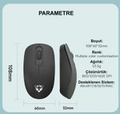 SC601 Kablosuz Klavye Mouse Set Siyah USB Türkçe Q Ofis Klavye Fare thumbnail 4