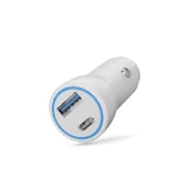 Polosmart PSM133 20W PD Hızlı Araç Şarj Cihazı Type-C + USB Çıkış Çift Port Akıllı Şarj Beyaz - 1