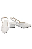 Celira Beyaz Tüllü Klasik Kısa Topuk Kadın Ayakkabı thumbnail 2