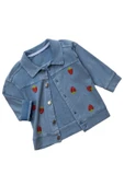 Celira Mavi Çilekli Kız Çocuk Kot Ceket 9 Ay,12 Ay,18 Ay,2Y thumbnail 1