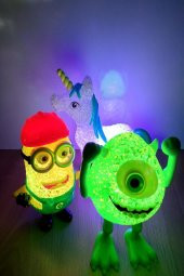 Çocuklar İçin Renk Değiştiren Işıklı Yeşil Canavar Gece Lambası - 3