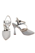Celira Gümüş Taşlı Simli Klasik Topuk Kadın Ayakkabı thumbnail 7