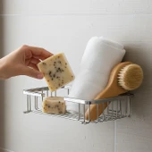 Banyo Köşe Duş Rafı Krom Tek Katlı Kare Şampuanlık Sabunluk Paslanmaz Metal Duvar Tipi Organizer thumbnail 1