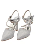 Celira Gümüş Taşlı Simli Klasik Topuk Kadın Ayakkabı thumbnail 3