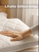 Beylini 2'li 800 Gr Klimalı Mikrofiber Kapitone Yastık Yumuşak Antialerjik Makinede Yıkanabilir Pürüzsüz 50x70cm Beyaz thumbnail 4