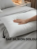 Beylini 2'Li 600 GR Pamuklu Silikon Yastık Yumuşak Rahat Antialerjik Makinede Yıkanabilir Pürüzsüz Yastık 50x70cm thumbnail 2