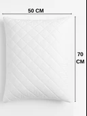 Beylini 2'li 800 Gr Klimalı Mikrofiber Kapitone Yastık Yumuşak Antialerjik Makinede Yıkanabilir Pürüzsüz 50x70cm Beyaz thumbnail 5