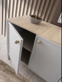 Yakamoz Sis Gri Çekmeceli Dolaplı Aynasız Büfe Konsol 185x48x82cm thumbnail 4