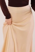 Çan Kesim Midi Krem Saten Etek thumbnail 2