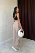 Bej Yanları Şeritli Pantolon thumbnail 2