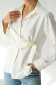 Bağlamalı Gömlek - Ekru thumbnail 1