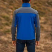 Su ve Rüzgar Geçirmez Softshell Mont - Lemigo - Mavi-Gri thumbnail 2