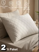 Beylini 2'Li 800 GR Mikrofiber Kapitone Yastık Yumuşak Rahat Antialerjik Makinede Yıkanabilir Pürüzsüz 50x70cm thumbnail 1