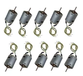 10 Adet 30cm Kablo Lehimli 12V DC Motor Hobi Oyuncak Elektrik Deney Motoru thumbnail 3