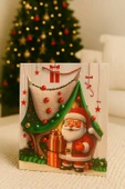 Karma 3 Boyutlu Büyük Noel Babalı Yılbaşı Temalı Hediye Paketi & Çanta & Poşet 40*30*12 cm thumbnail 3