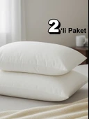 Beylini 2'Li 600 GR Pamuklu Silikon Yastık Yumuşak Rahat Antialerjik Makinede Yıkanabilir Pürüzsüz Yastık 50x70cm thumbnail 1