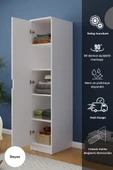 Lento 1 Kapaklı 5 Raflı Gardırop Beyaz - 1