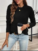 Lucky Life Kadın Uzun Kollu Bisiklet Yaka Triko Bluz thumbnail 2