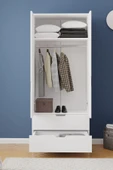Lento 2 Kapaklı 1 Askılı 2 Çekmeceli Gardırop Beyaz - 5