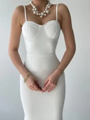 Dominic Eteği Büzgülü Midi Boy Elbise thumbnail 5