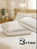 Beylini 2'li 800 Gr Klimalı Mikrofiber Kapitone Yastık Yumuşak Antialerjik Makinede Yıkanabilir Pürüzsüz 50x70cm Beyaz thumbnail 1