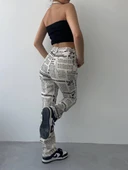 Novıne Gazete Desenli Pantolon thumbnail 2
