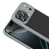 Apple iPhone 17 Pro Kılıf M-Safe Şarj Özellikli Karbon Fiber Görünümlü Zore Truva Silikon Kapak - 6