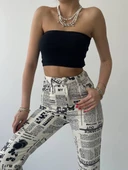 Novıne Gazete Desenli Pantolon thumbnail 4