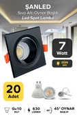 7w Sıva Altı Oynar Başlık Gu10 Siyah Kasa Gün Işığı Led Spot Lamba 20 Adet - 1