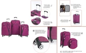 3'lü Valiz Seti 4 Teker Kumaş Valiz Pembe 1081 thumbnail 8