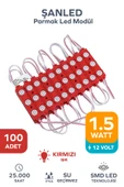 3 Ledli Parmak Led Modül 1.5w 2835 Smd Mercekli Kırmızı - 100 Adet - 1