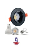 6w Sıva Altı Oynar Başlık Gu10 Siyah Kasa Beyaz Işık Led Spot Lamba 8 Adet - 3