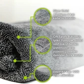 Polham XL 60X90CM 1200GSM Süper Su Emici Özellikli Mikrofiber Araç Kurulama Havlusu, Çizik ve İz Bırakmaz Bez thumbnail 8