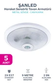 Sensörlü Tavan 360° Hareket Sensörlü Tavan Armatürü Çift duylu Lamba Glop 5 Adet - 1