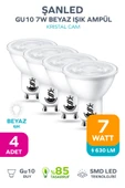 GU10 7W Beyaz Işık Ampül 4 Adet - 1