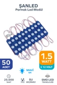 3 Ledli Parmak Led Modül 1.5w 2835 Smd Mercekli Mavi - 50 Adet - 1