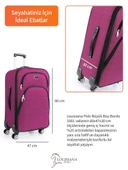 Büyük Boy 4 Teker Kumaş Valiz Pembe 1081 thumbnail 2