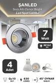7w Sıva Altı Oynar Başlık Gu10 Yuvarlak Krom Kasa Beyaz Işık Led Spot Lamba 4 Adet - 1