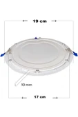 15w Tasarruflu Led Yuvarlak Beyaz Işık Sıva Altı Slim Panel Tavan Aydınlatma Armatürü 10 Adet - 4