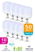 50w Tasarruflu E27 Beyaz Işık Torch Led Ampul 10 Adet thumbnail 1