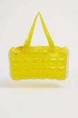 B.Y. Trend Kadın Plaj Çantası Sarı Şişme Omuz Çanta Br04 thumbnail 2