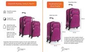 Büyük ve Kabin Boy Valiz Seti 4 Teker Kumaş Valiz Pembe 1081 thumbnail 9