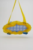 B.Y. Trend Kadın Plaj Çantası Sarı Lacivert Şişme Omuz Çanta Br02 thumbnail 4