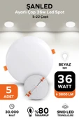 Ayarlı Çap 36w Beyaz Işık Led Spot (5-22 Çaplı ) 5 Adet thumbnail 1