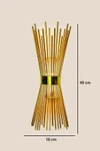 Kirpi Modeli Metal Çift Yönlü Gün Işığı GOLD KASA Duvar Aydınlatma Pilli Aplik - 5