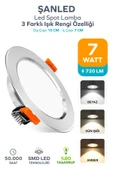 3 Renkli Beyaz Gün Işığı İkisi Bir Arada 7w Led Spot Lamba 1 Adet thumbnail 1
